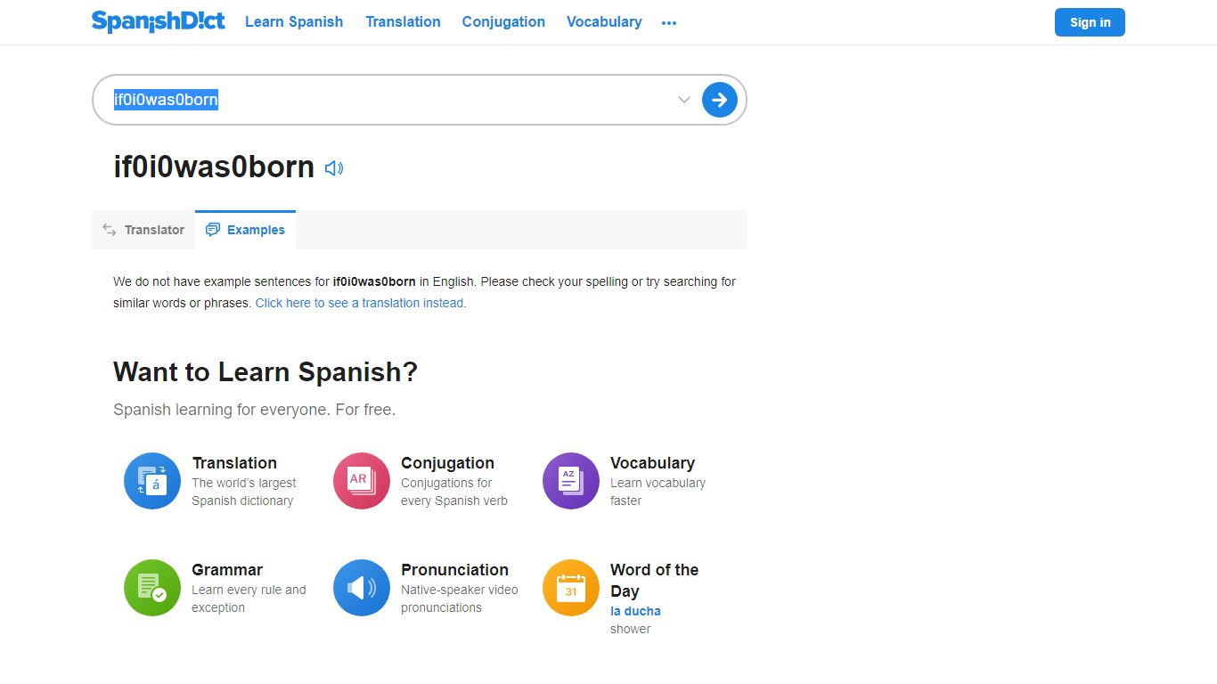 Examples of If i was born in English | SpanishDict